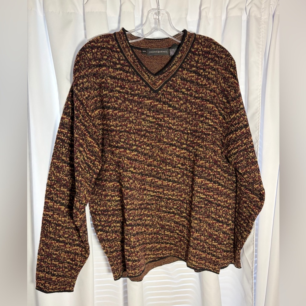 MEN’s JHANE BARNES V-Neck Neck Wool Blend Sweater Sz M
